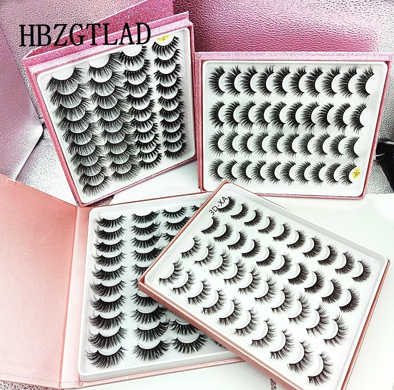 

Flash high-grade packaging 20 pairs 100% Real Mink Eyelashes 3D Natural Mink Lashes Soft Eyelash Extension Makeup Kit Cilios D-E