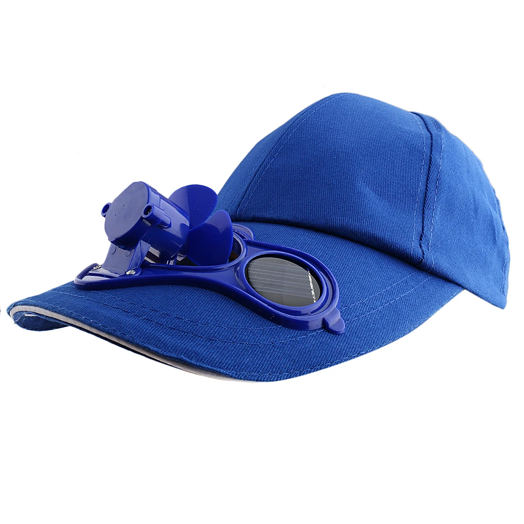2pcs Baseball Golf Cool Solar Fan Hat Cap For Outdoor Camping Travel Sports