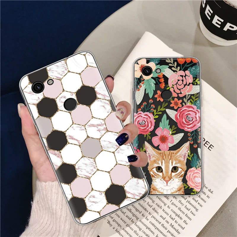 

for Cute Cases Google Pixel 3 3a XL Flower Phone Case Silicone Capa for Coque Google Pixel 2 XL Case Soft TPU Back Cover Fundas