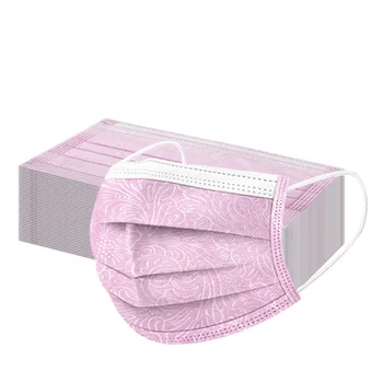 

10/20/30/40PCS Adult's Disposable Masks Spunlace Breathable Printed Mask Three-layer Filtration Dustproof Windproof Mask Masque