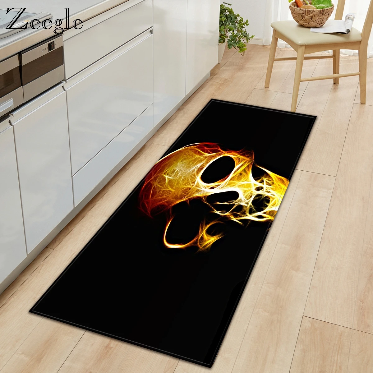 Zeegle Carpet Flannel Anti-slip Kitchen Rug Hallway Floor Rug Bedside Carpet Mat Soft Kids Room Area Rug Absorbent Bathroom Rug