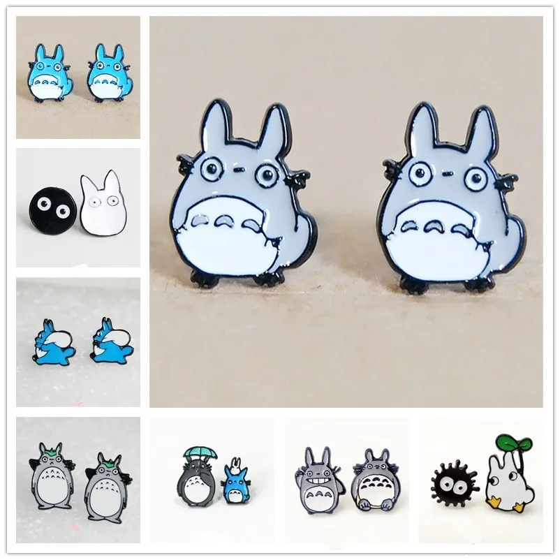 

Fashion Hayao Miyazaki Earrings For Women enamel Statement earrings Jewelry animal totoro stud earrings piercing earrings