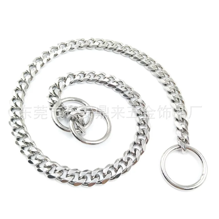 

2019 New Style Pet Dog Pendant Wear Shrinkage Stainless Steel Dog Collar Hand Holding Rope Metal Chain P Pendant