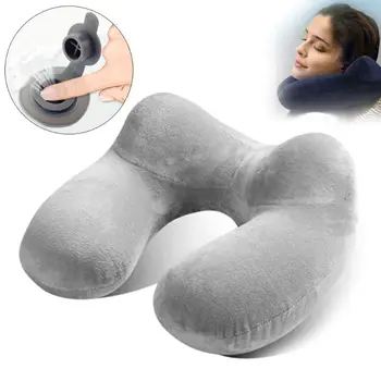 

Inflatable Travel Pillow Head Neck Rest Cushion With Cover Sleep Mask Kit for Airplane Car Train Office Home