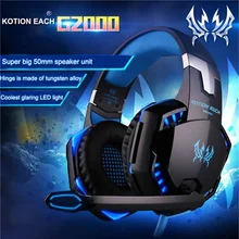 Each G2000 3 5mm Stereo Gaming Headset Mic LED Light Headphones For PC MAC PS4 Xbox ONE 360
