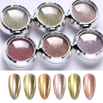 

Elite99 Golden Mirror Chrome Powder 1G Nail Glitter Polish Mirror Effect Nail Powder Pigment Decorations Golden Sliver Powder