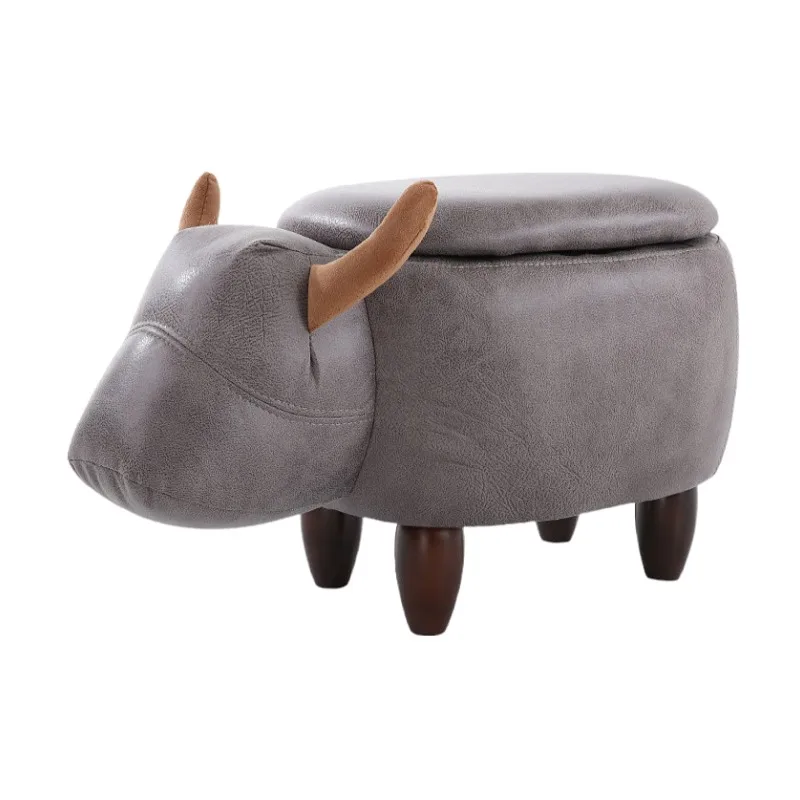 Multifunctional Upholstered Rideon Animal Ottoman Footrest Stool With