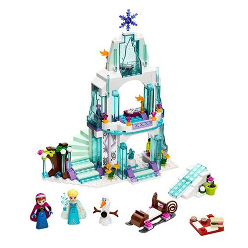 

292pcs Elsa's Sparkling Ice Castle Building Blocks Compatible Legolinglys FrozenING 10435 Toys for Children Christmas Gift