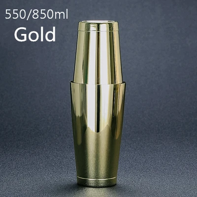 Mirror Gold Шейкер для коктейлей из нержавеющей стали Boston Bar: комплект из 2 предметов: 18 унций невзвешенный и 28 унций - Цвет: Mirror Gold