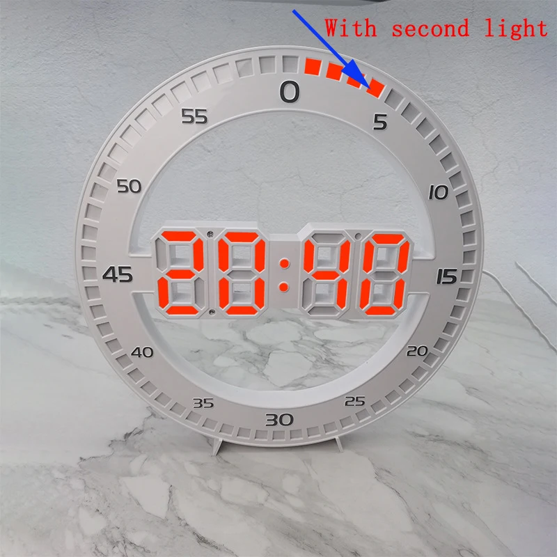 Modern Led Digital Wall Clock 3D Luminous Mute Electronic Creativity Wall Clock Led Wall Clock Jump Second Clock Home Decoration industrial clock Wall Clocks