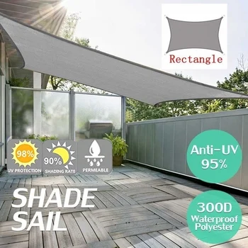 

Grey 300D 160GSM Waterproof Polyester Oxford Fabric Shade Sail Rectangle