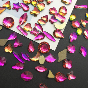 Mix Shapes  Nail Crystal Diamond Stone Strass AB Glass Rhinestones For 3D Nails Art Decorations square eye shape