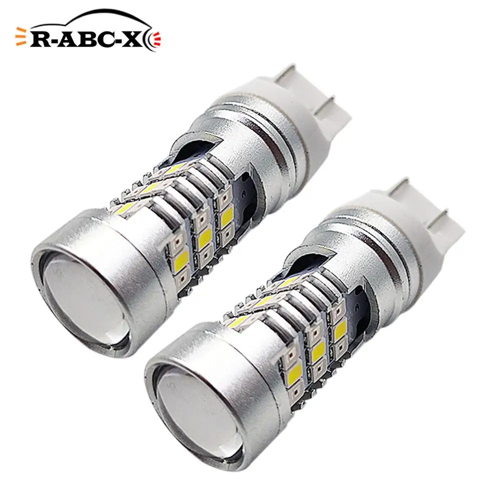 

Newest 2PCS Red+White High Power Samsung 2835Chip 16SMD LED 7443 Dual Color Switchback LED Turn Signal Light Bulbs 12-24VDC