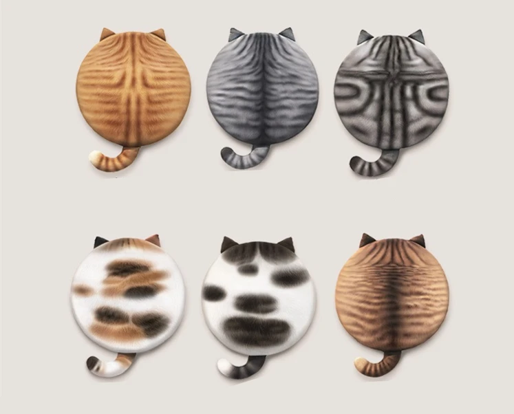 Round Cat Back Plush Suffed Toys Memory Cotton Cushion 40cm Squishy Rug Slow Rising Cute Kitten Offfice Animal Pad Car Girls Mat (10)