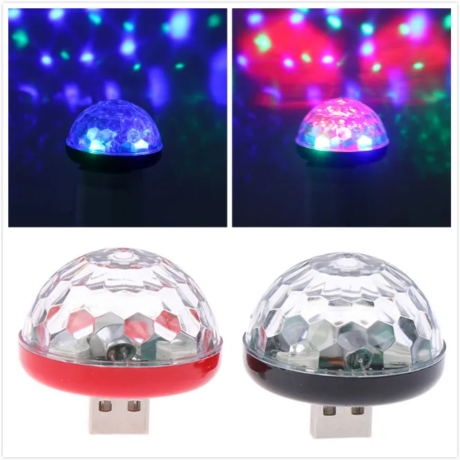 1 шт. разноцветный светодиодный usb светильник для салона автомобиля атмосферный