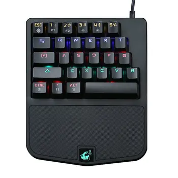 

Free wolf K9 USB One-Handed Keyboard RGB Light Effect Game Keyboard LOL Hand Game Keyboard Waterproof Universal