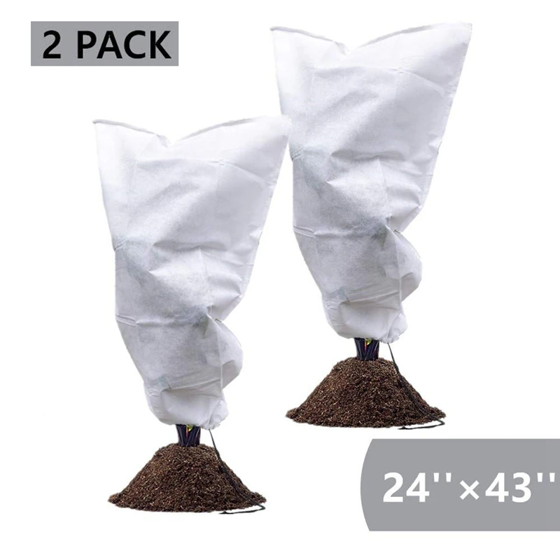 

2 Pack Plant Cover Frost Protection Bag Shrubs & Trees Jacket Prevent Damage Bad Weather and Pests Thickening of Wind-24 Inch x