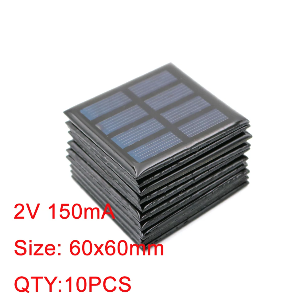 Estink Mini Panneau Solaire, 3 Pièces Polysilicium 5V 1W 200mA 2mm Panneau Solaire époxy 100 X 70 30cm Ligne Rouge Et Noire Pour L'énergie Solaire, Bricolage Maison, Projets Scientifiques Jouets