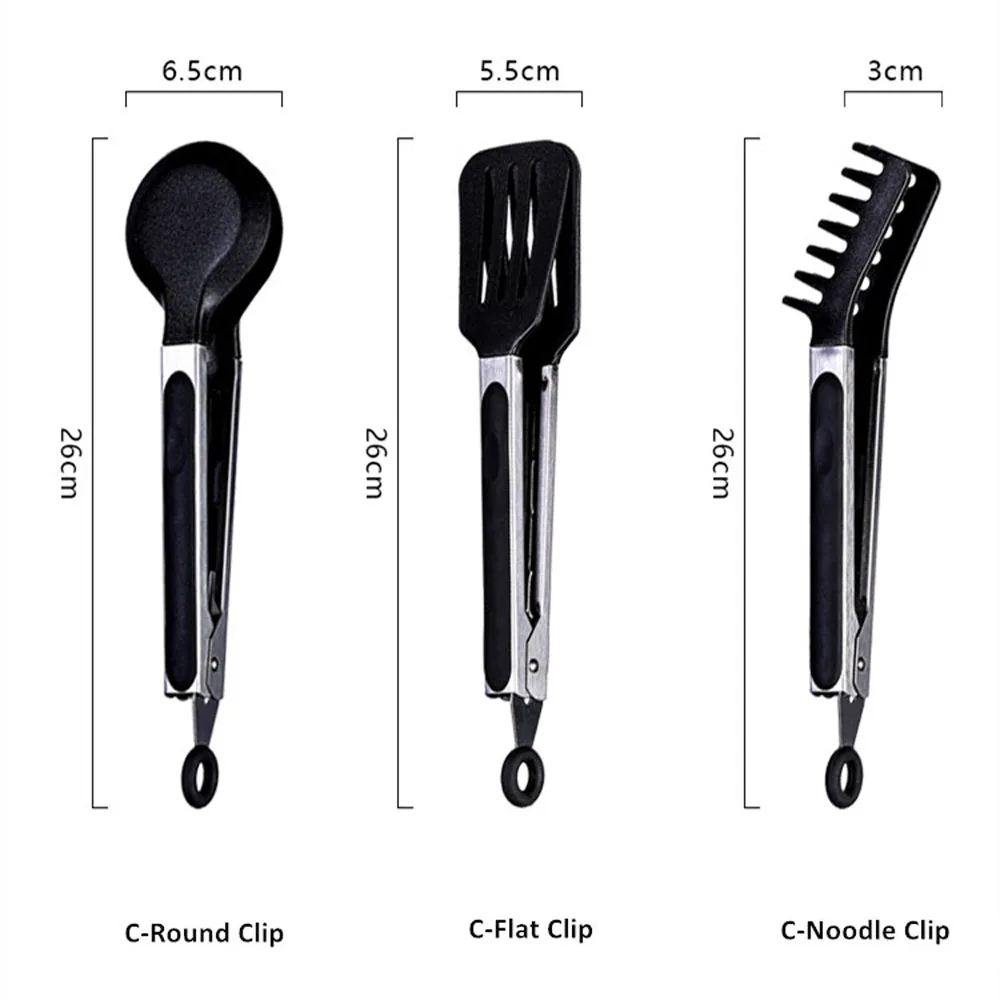 Tongs Heat Resistant Barbecue Clip Cooking Clamp Spatula Lo Mein Noodles Clip Bread Bakery Salad Folder Bbq Spatula Sets