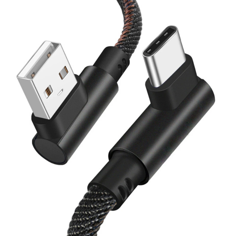 Bakeey 2.4A usb type C 90 градусов USB C кабель для samsung S9 S10 Plus Xiaomi Mi9 huawei P30 PRO USB C кабель для быстрой зарядки данных - Цвет: Черный