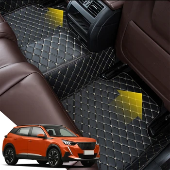 

Car Floor Mats Set Leather Cover Mat Styling Foot Protector Pad Automobile Accessories For Peugeot 2008 2013-2019 5 Seats LHD