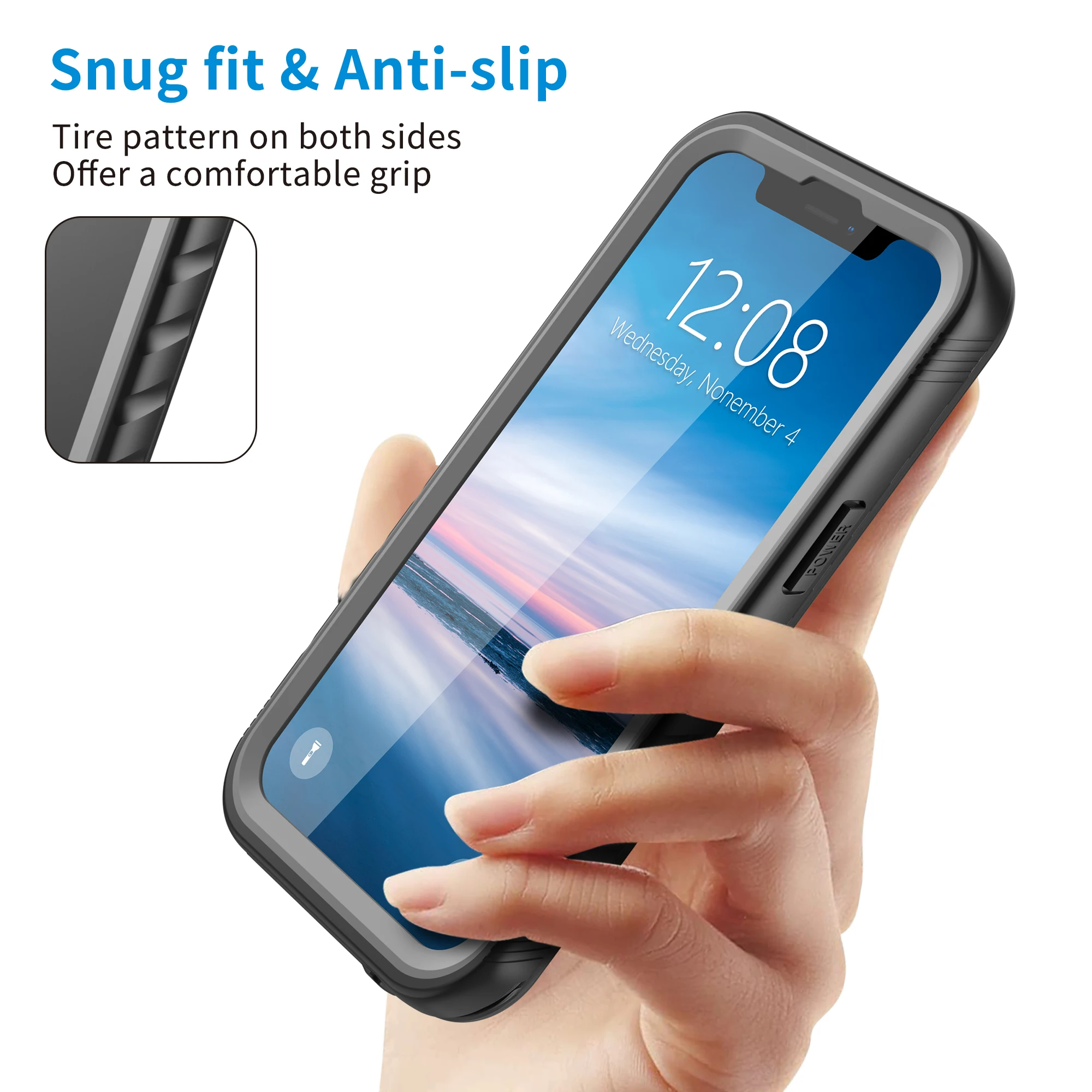 Waterproof Full-Body Swimming Diving Case with Screen and Camera Protection and Strap
