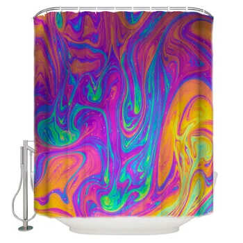 

Psychedelic Multicolored Irregular Graphics Art Shower Curtain Waterproof Polyester Bath Curtain