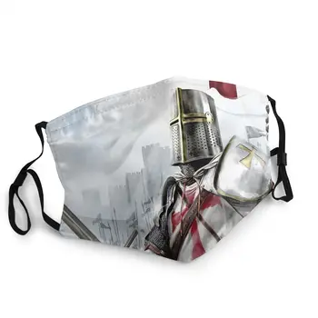 

Knights Templar Reusable Face Mouth Mask Pattern Medieval Cross Broadsword Flag Crusader Anti Haze Protection Mask Mouth Muffle