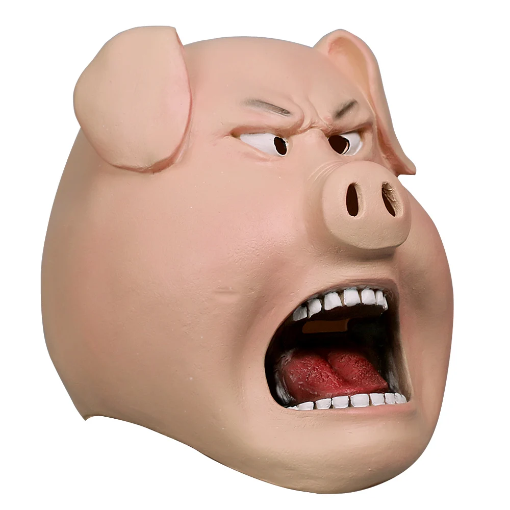 Cosplay Movie Sing The Pig Mask Boar Bob Animal Pig Head Scary Masks Full Head Mask Halloween Props (2)