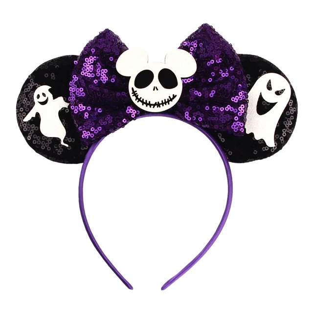 Disney Mickey Stitch Frozen Ears Headband Sequins Hair Bows Charactor For Women Festival Hairband Girls Hair Accessories Party 48