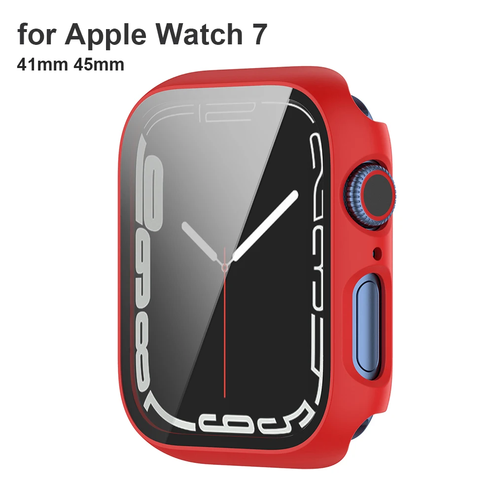 Funda para Apple Watch 41mm iWatch Series 7 45mm vidrio templado