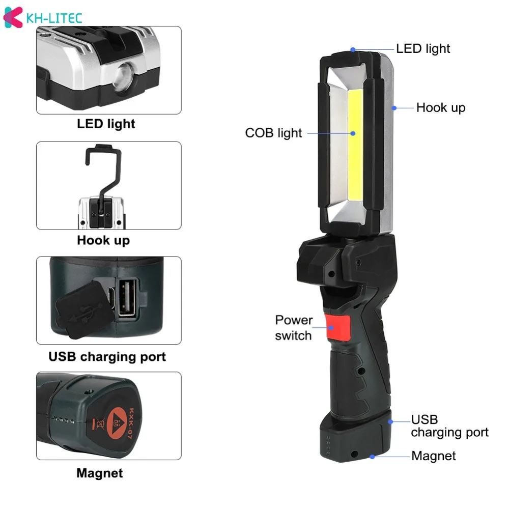 5-Modes-LED-Work-Light-COB-Flashlight-Lantern-Built-in-Recharge-Battery-Portable-Torch-360-Degree-Rotate-Magnet-Camping-Hunting-Light（2）