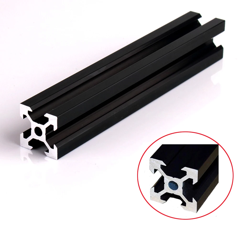 1PC BLACK 2020 V-slot European Standard Anodized Aluminum Profile Extrusion Linear Rail for CNC 3D Printer afbeelding