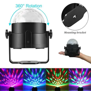 

360 Degree Rotation Mini LED RGB Projetor Dj Stage Lamp Focos de Natal with Remote Control Crystal Magic Ball Led Night Light