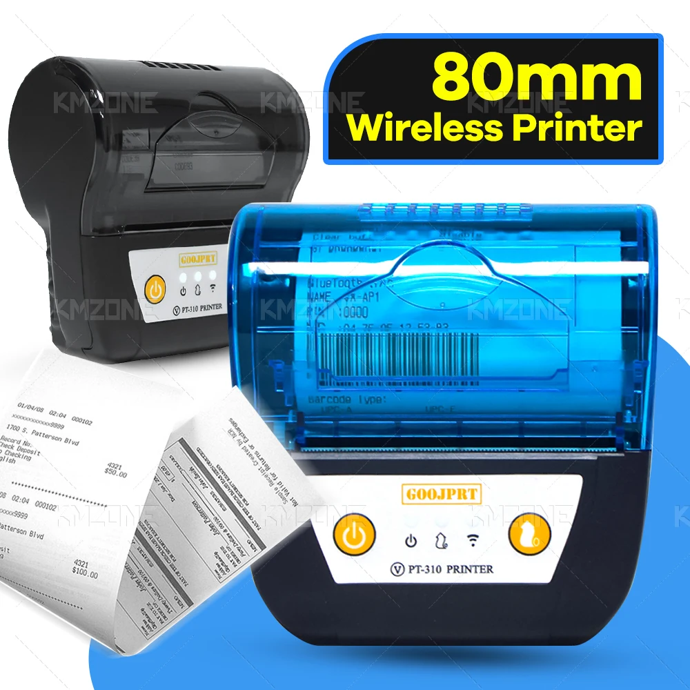 3 Inch 80mm Thermal Receipt Printer inkness Printing Bluetooth Wireless Connected Mini Thermal Printer Phone and Computer instant photo printer Printers