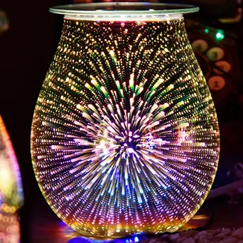 

Tart Burner Aroma Decor 3D Fireworks LED Night Light Aroma Electric Wax Melt Incense Holographic Electric Aroma Touch Lamp