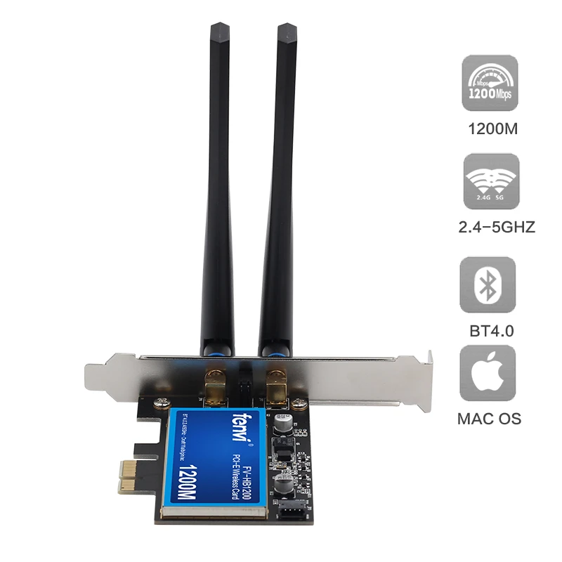 Настольный двухдиапазонный адаптер 802.11ac BCM94360 Wireless AC WiFi Bluetooth 4 0 PCI E для