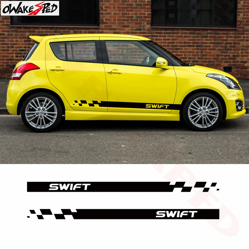 Автомобильные наклейки двусторонние полосы декоративные для юбки Suzuki Swift Sport Styling
