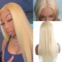 

613 Honey Blonde Lace Front Wig 13x1 Transparent HD Lace Wig 613 Blonde Lace Frontal Wig Straight Human Hair Wigs For Women