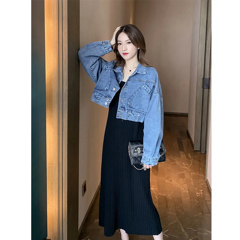 

2019 Autumn Clothing New Style Early Autumn Retro Short Jeans Coat Goddess Loose-Fit Jacket INS Super Fire Students Tops