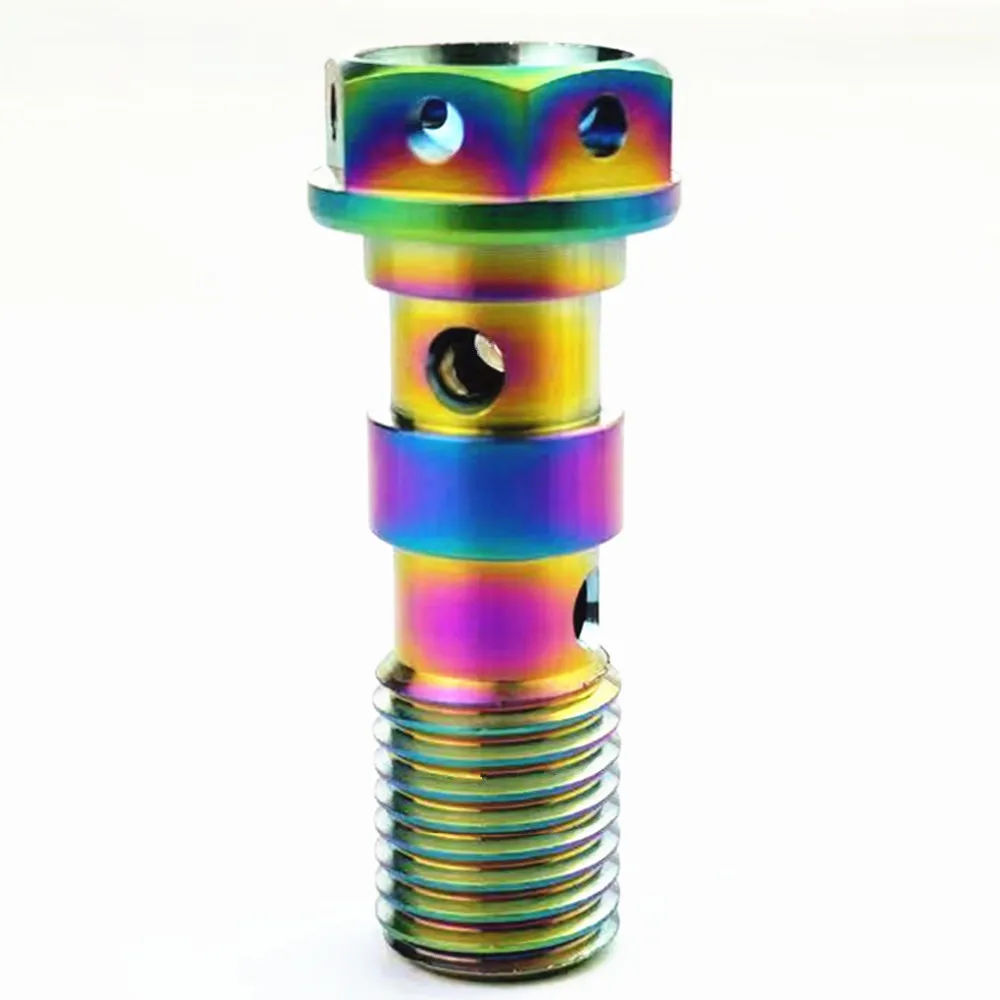 Two Hole Multicolor 1 шт. Титан болт M10x1.0 1,25 - Цвет: Two Hole Multicolor