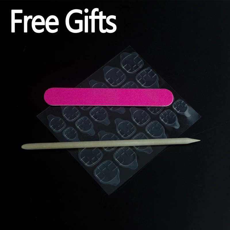 Френч 24 шт. серебристый резки квадратный Накладные ногти Длинные Полный