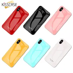 Оригинальный стеклянный чехол KISSCASE для iPhone 11 Pro Max 11 Pro 11 XR XS Max X, цветные высококачественные Чехлы для iPhone 7 6 8 Plus 8 6S