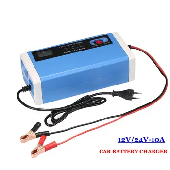 

12V 24V Automatic Car Battery Charger 12V 10A Intelligent Fast Power Charging AGM Wet Dry Car Battery LCD Display For Truck Car