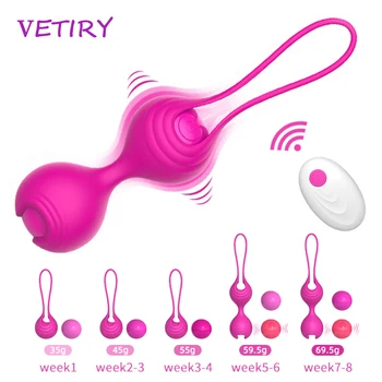 VETIRY Vibrator Kegel Ball Remote Control Vagina Tighten Exercise 10 Speed Geisha Ball Smart Ball Sex Toys for Women Ben Wa Ball