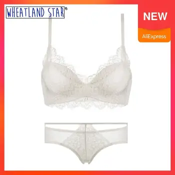 

Sexy Push Up Bra And Panty Set Wire Free Autumn Lace Brassiere Ensemble Lingerie Femme Three Hook-and-Eye Underwear & Sleepwears