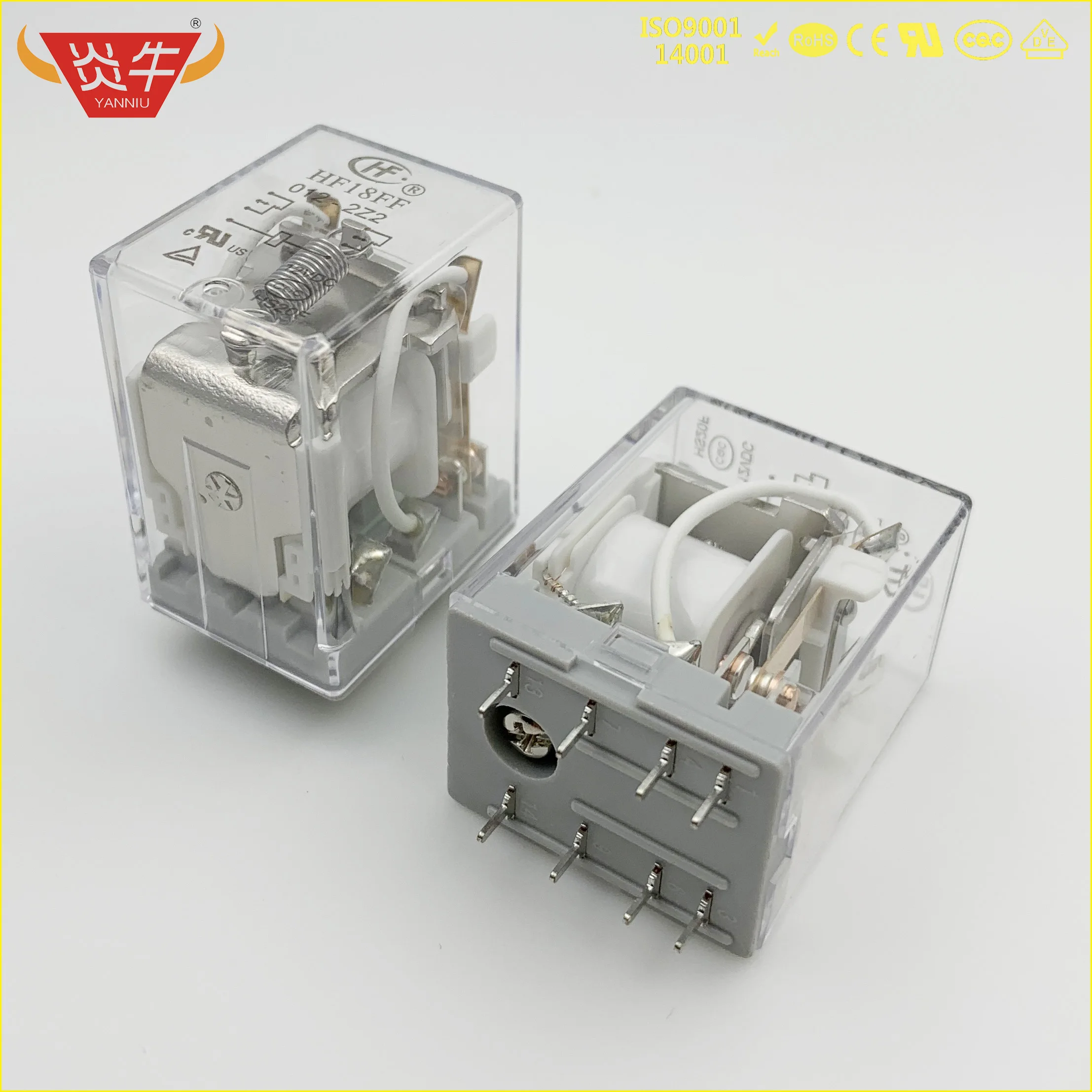 

HF18FF JQX 18F pcb Industrial control Intermediate relay DC 12V 24V 220V 2Z2 8PiN HONGFA SONGLE MY2