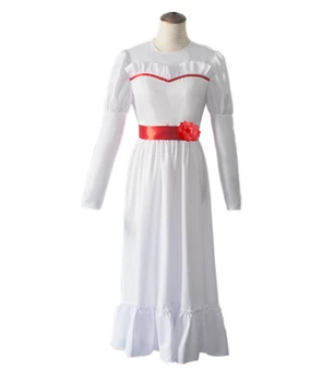 

ConjingDoll Annabelle Halloween Terror White Dress Cosplay Clothing Adult Women Halloween Party