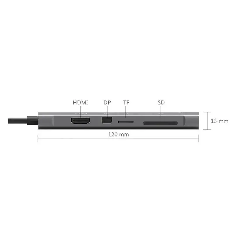 9 в 1 USB TYPE-C концентратор 9 портов адаптер расширение док-станция максимальная поддержка 60 Вт 5 Гбит/с скорость передачи для ПК ноутбук