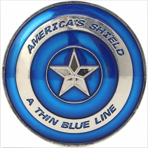 

BLUE LIVES MATTER POLICE AMERICA'S SHIELD A THIN BLUE LINE COIN
